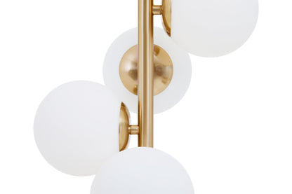 Bugsy White Marble and Brushed Brass 5 Bulb Table Lamp