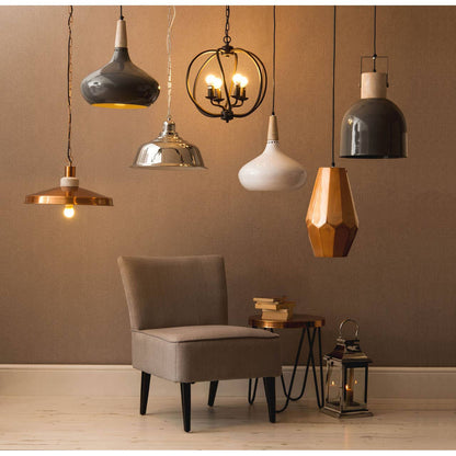 Industrial Luxe Aluminium Copper Finish Large Pendant Light