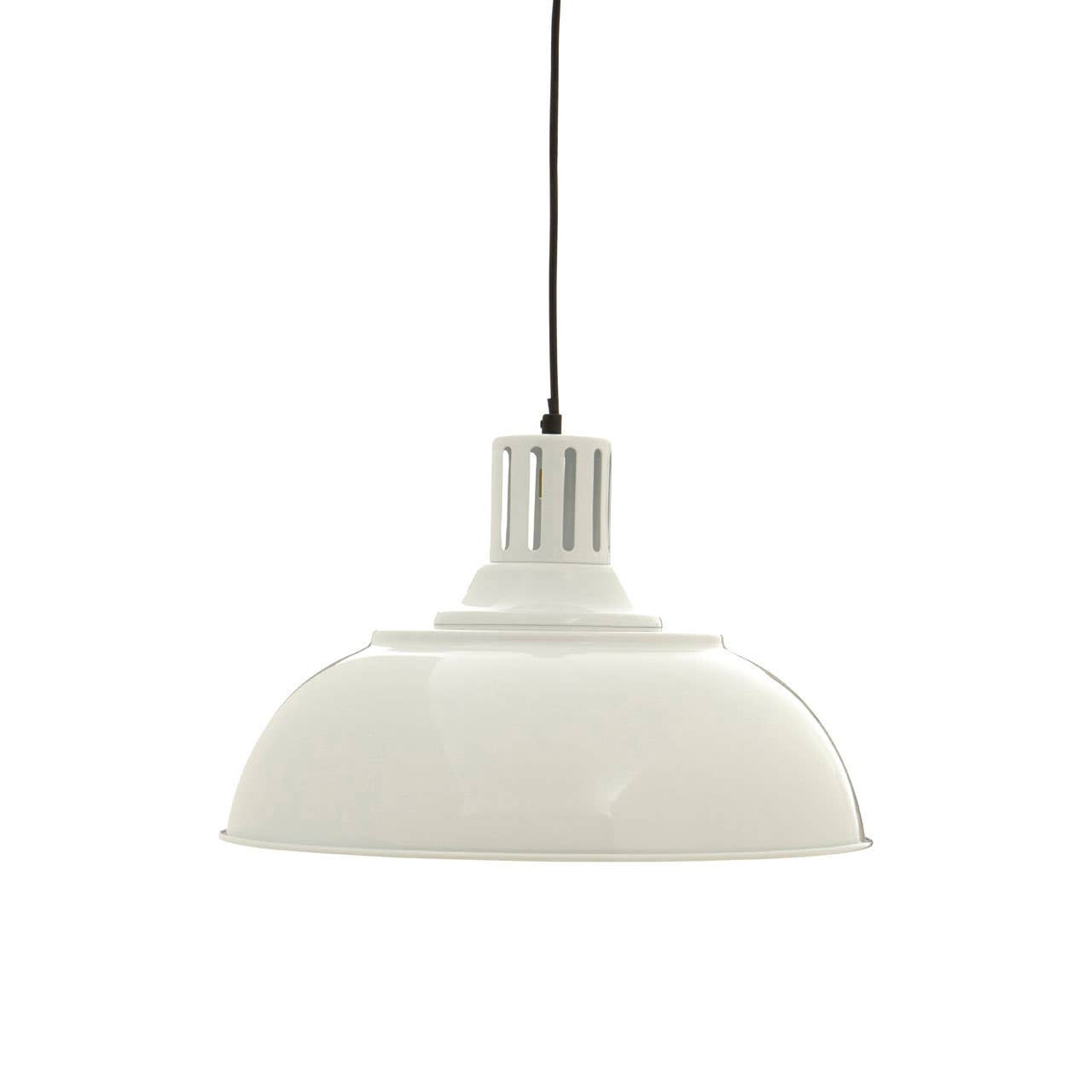 Industrial White Metal Pendant Light
