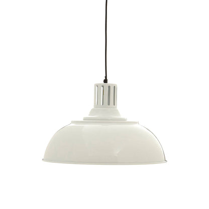 Industrial White Metal Pendant Light