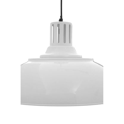 Industrial White Metal Pendant Light