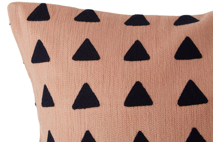 Nomad Ozella Pink and Navy Square Embroidered Cushion