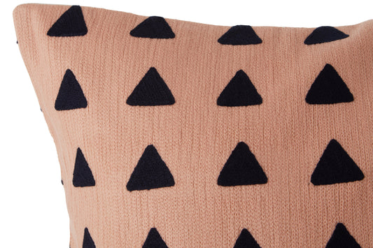 Nomad Ozella Pink and Navy Square Embroidered Cushion