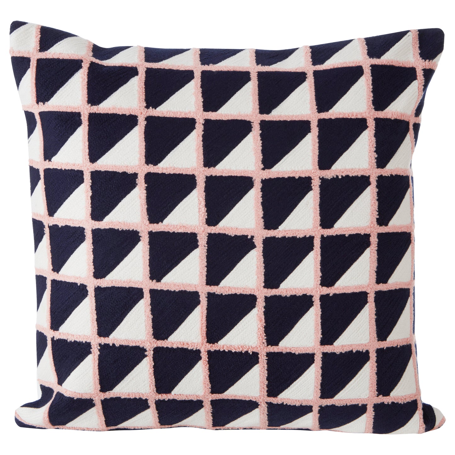 Nomad Ozella Pink and Black Grid Design Square Cushion