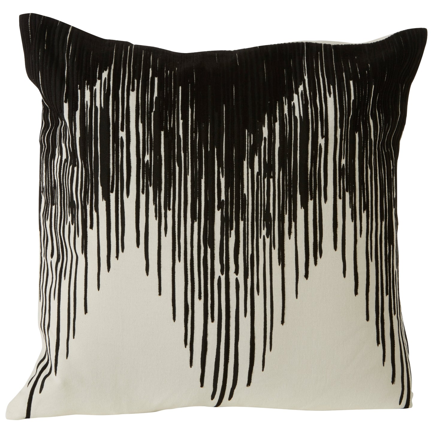 The Edit Black White Embroidered Cushion | Bali & Blue