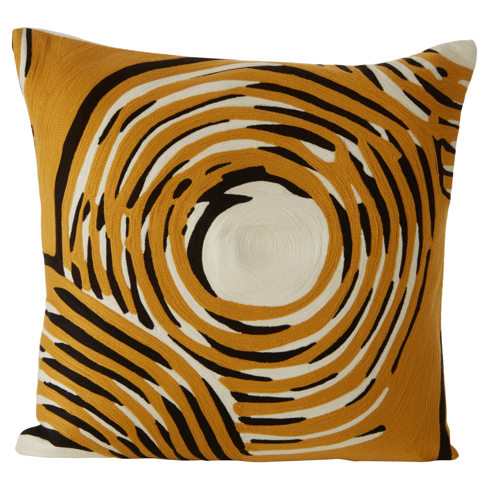 The Edit Circular Design Embroidered Cushion | Bali & Blue