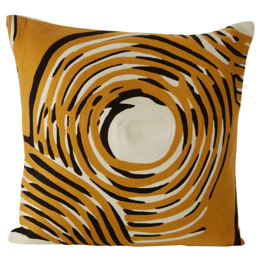 The Edit Circular Design Embroidered Cushion | Bali & Blue