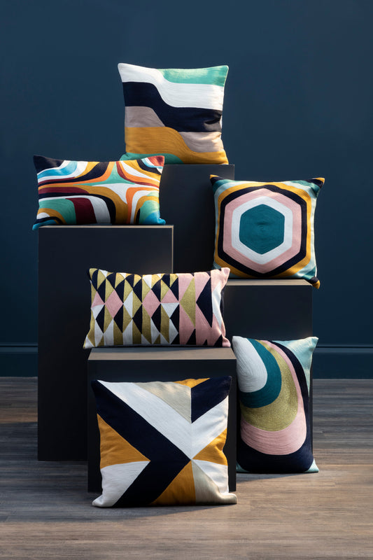 Nomad Ozella Abstract Pattern Embroidered Cushion