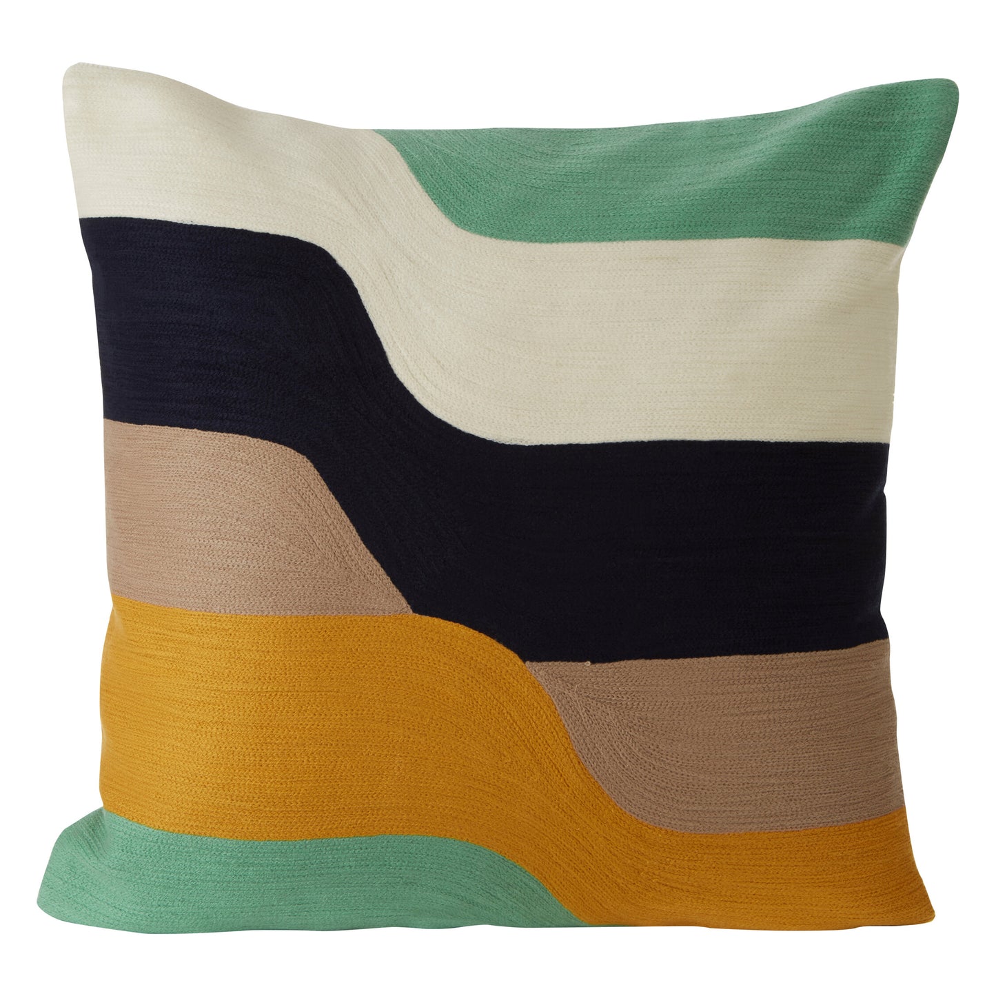 Nomad Ozella Wavy Stripes Embroidered Cushion