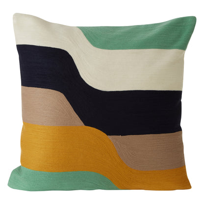 Nomad Ozella Wavy Stripes Embroidered Cushion