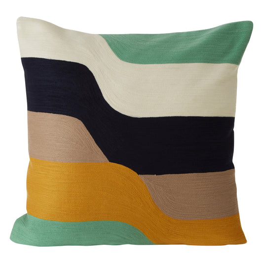 Nomad Ozella Wavy Stripes Embroidered Cushion