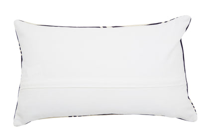 Nomad Ozella Black and White Embroidered Rectangular Cushion
