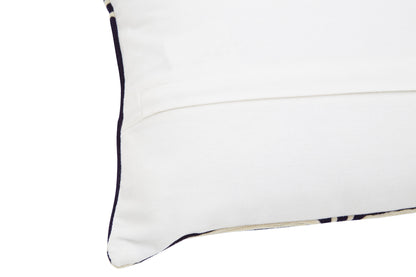 Nomad Ozella Black and White Embroidered Rectangular Cushion