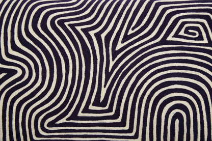 Nomad Ozella Black and White Embroidered Rectangular Cushion