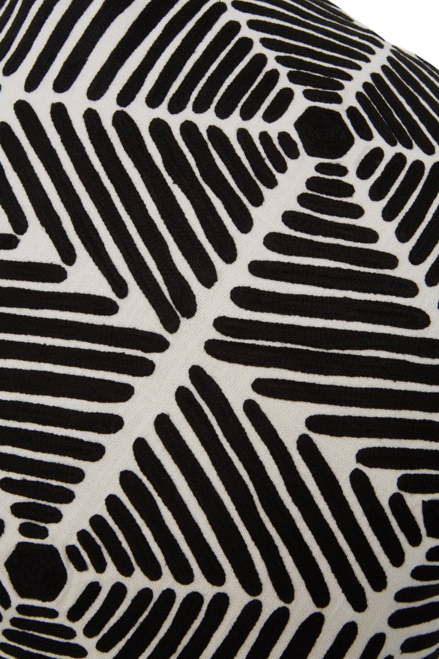 The Edit Black White Square Embroidered Cushion