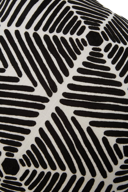 The Edit Black White Square Embroidered Cushion