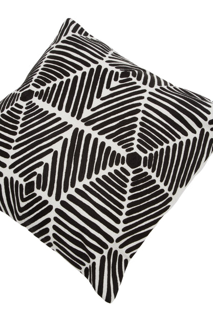 The Edit Black White Square Embroidered Cushion