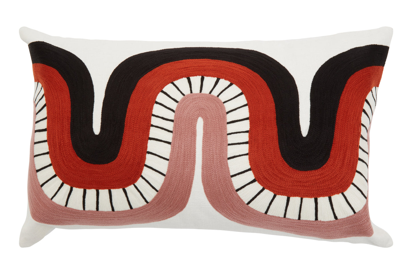 The Edit Curved Pattern Rectangular Cushion | Bali & Blue