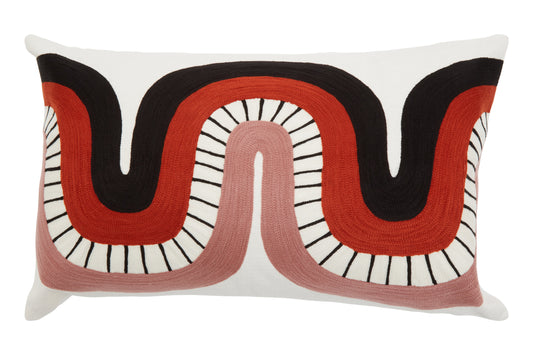 The Edit Curved Pattern Rectangular Cushion | Bali & Blue