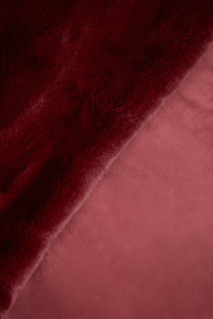 Nomad Lamina Red Wine Faux Fur Throw