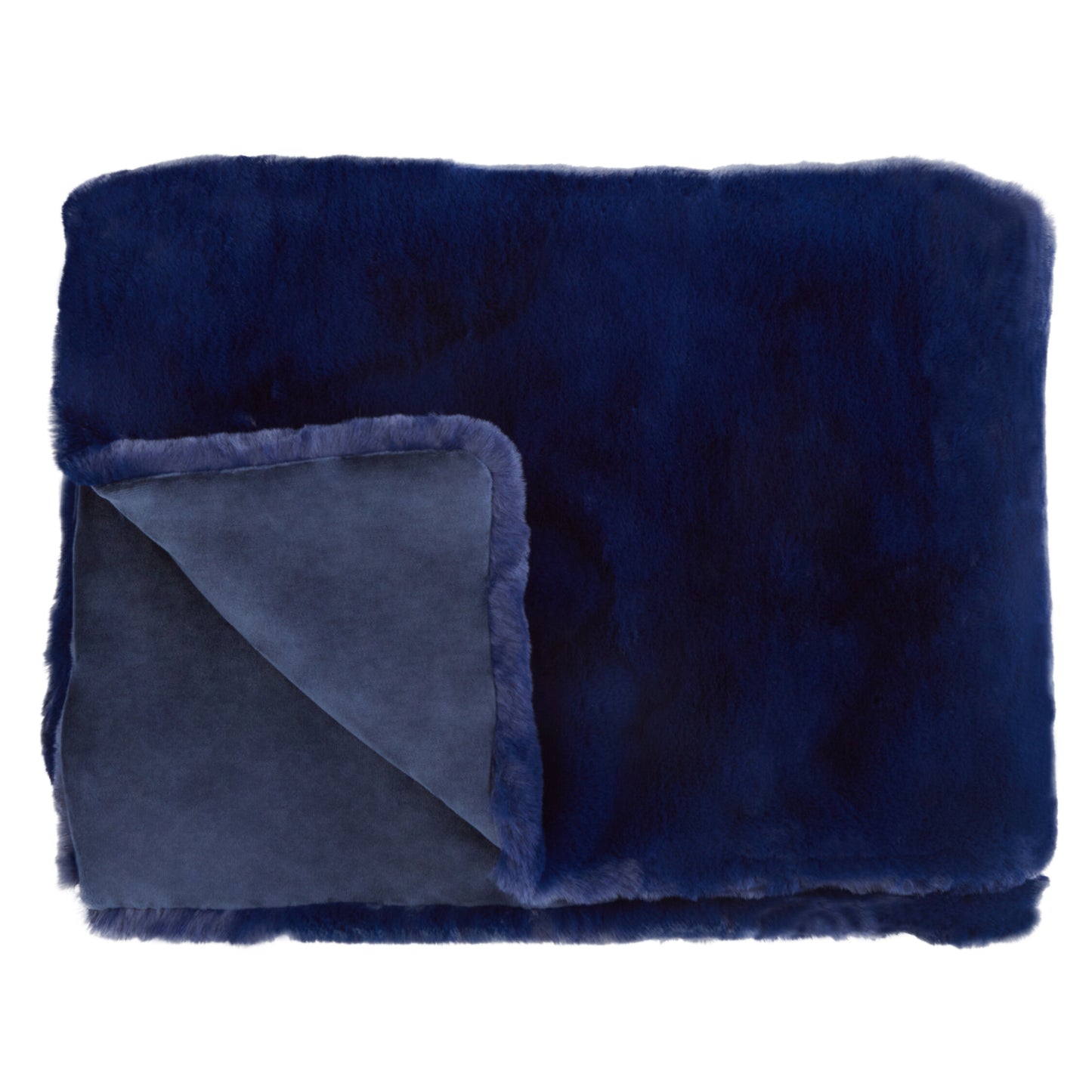 Nomad Lamina Navy Blue Faux Fur Throw