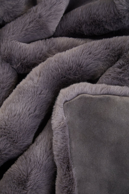 Nomad Lamina Grey Faux Fur Throw