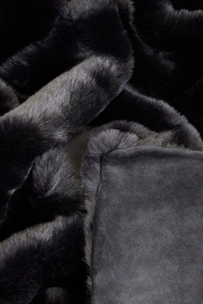 Nomad Lamina Black Faux Fur Throw