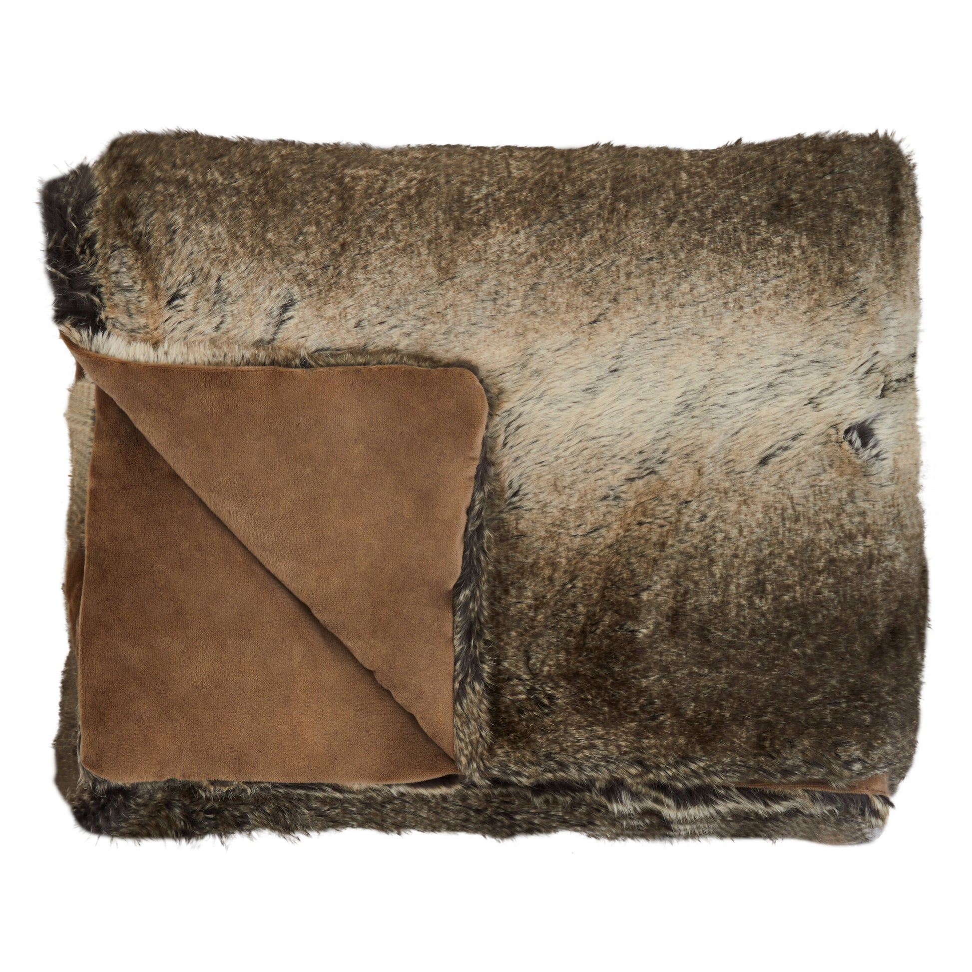 Nomad Lamina Mocha Ombre Fur Throw | Bali & Blue