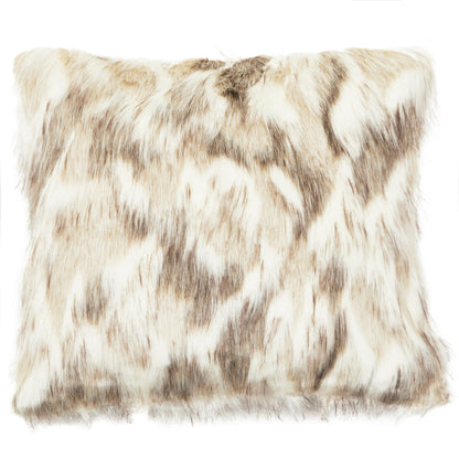 The Luxe Natural Faux Fur Square Cushion | Bali & Blue