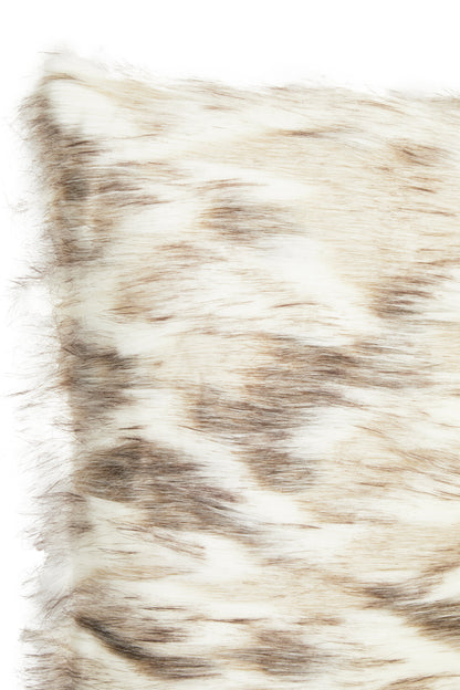 The Luxe Natural Faux Fur Square Cushion
