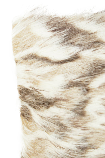 The Luxe Natural Faux Fur Square Cushion