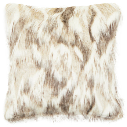 The Luxe Natural Faux Fur Square Cushion