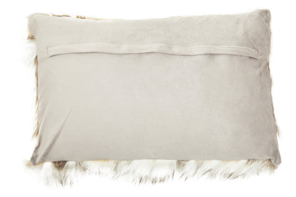 Nomad Lamina Natural Rectangular Fur Cushion | Bali & Blue