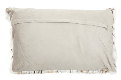 Nomad Lamina Animal Print Rectangular Fur Cushion | Bali & Blue