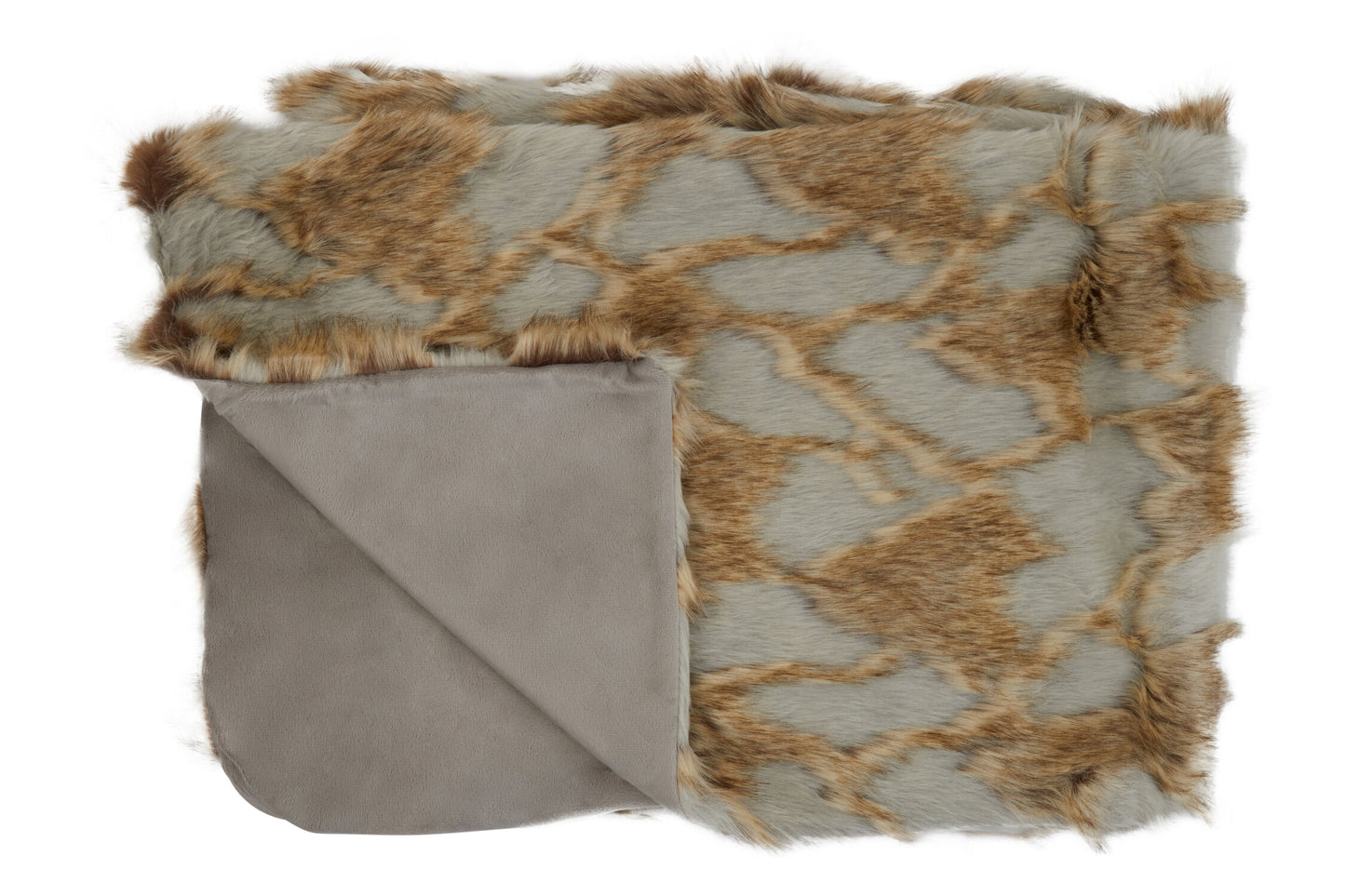 Nomad Lamina Grey and Natural Fur Throw