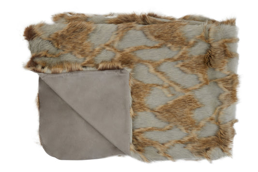 Nomad Lamina Grey and Natural Fur Throw
