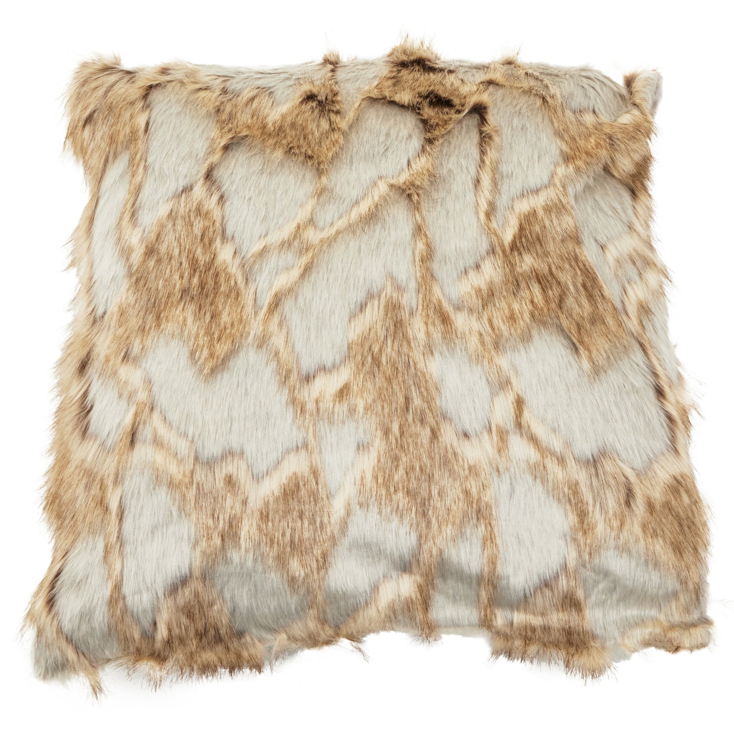 The Luxe Grey Natural Faux Fur Square Cushion | Bali & Blue