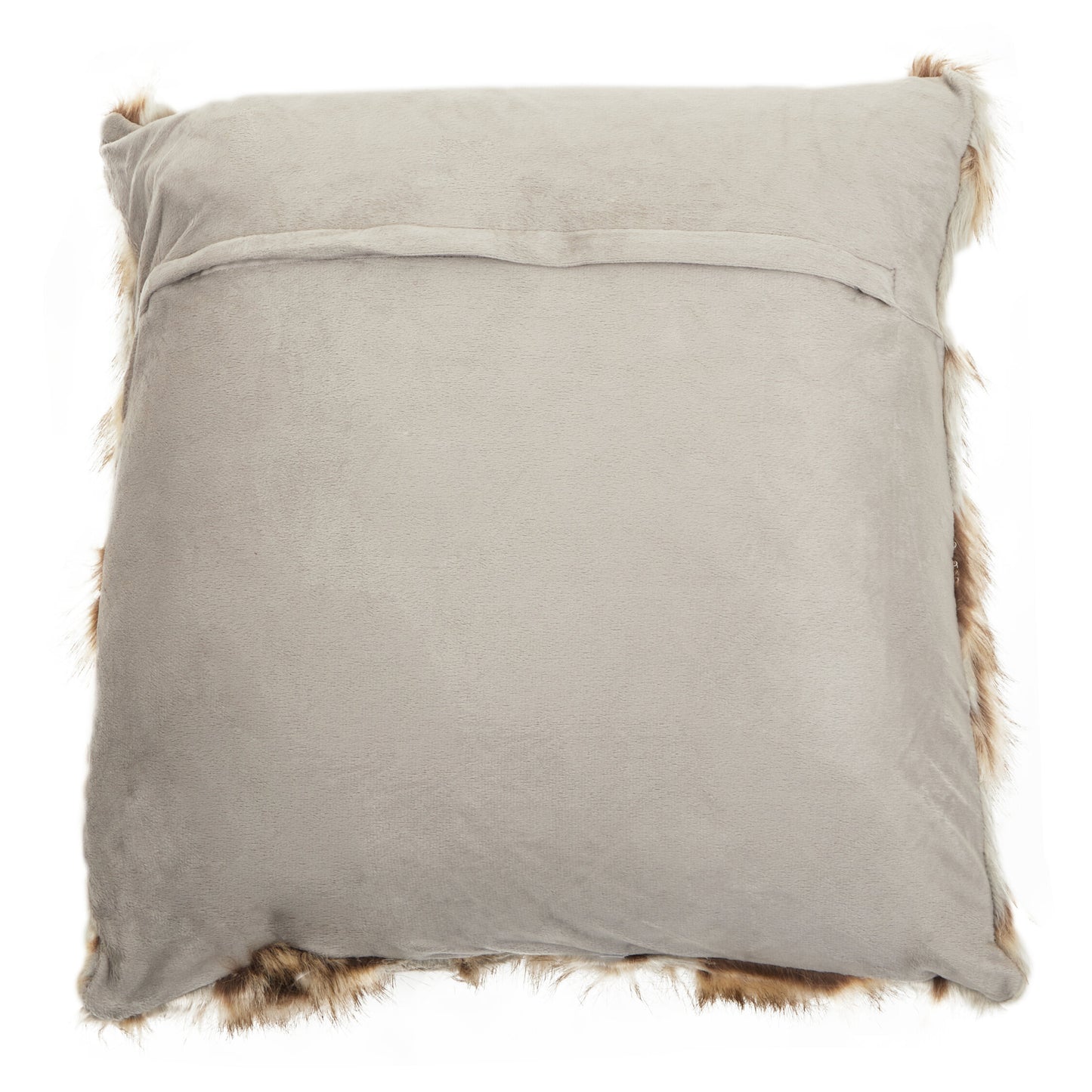 The Luxe Grey Natural Faux Fur Square Cushion | Bali & Blue