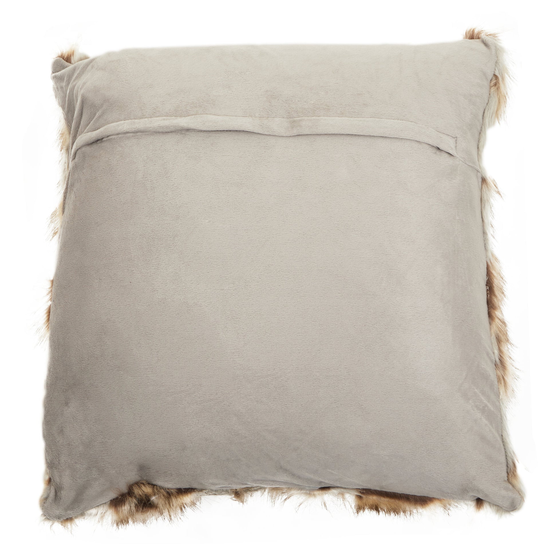 The Luxe Grey Natural Faux Fur Square Cushion | Bali & Blue