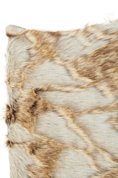 The Luxe Grey Natural Faux Fur Square Cushion