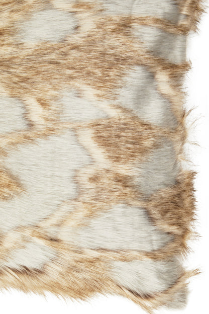 The Luxe Grey Natural Faux Fur Square Cushion