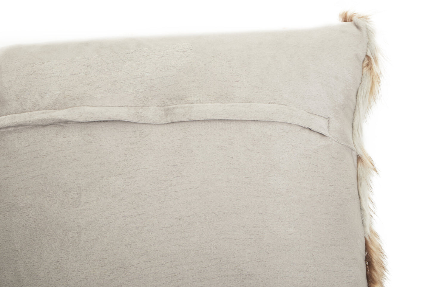 The Luxe Grey Natural Faux Fur Square Cushion