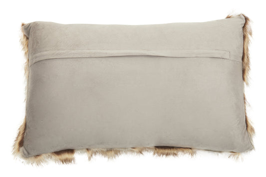 Nomad Lamina Grey and Natural Fur Cushion | Bali & Blue