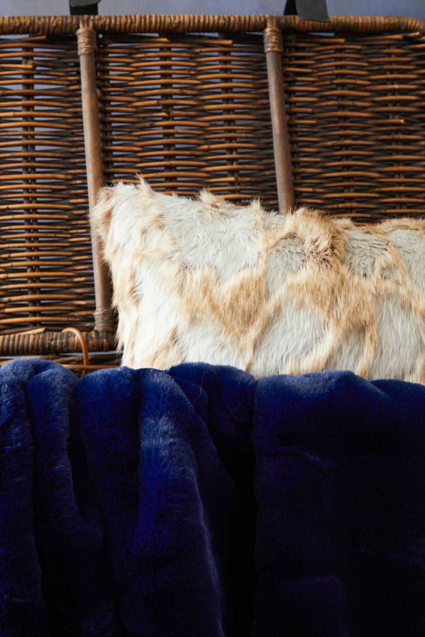 Nomad Lamina Grey and Natural Fur Cushion