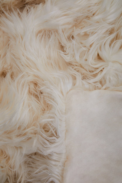 Nomad Lamina Cream Faux Fur Throw