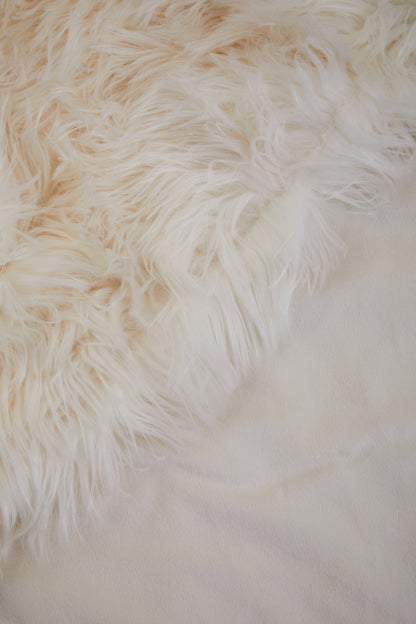 Nomad Lamina Cream Faux Fur Throw