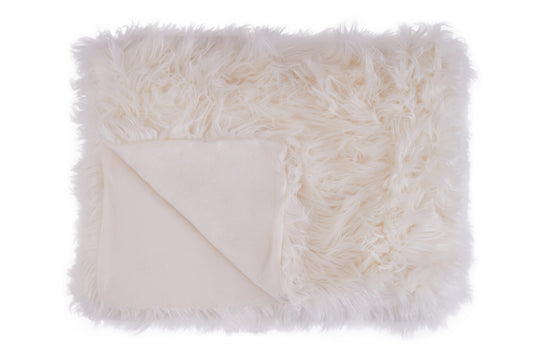 Nomad Lamina Cream Faux Fur Throw