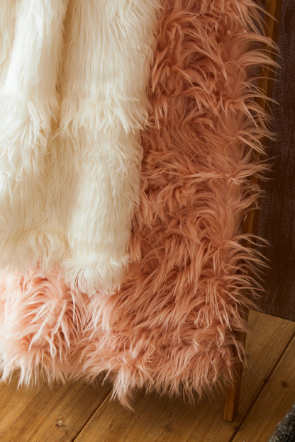 Nomad Lamina Pink Faux Fur Throw