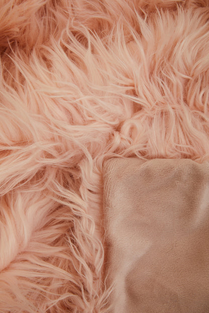 Nomad Lamina Pink Faux Fur Throw