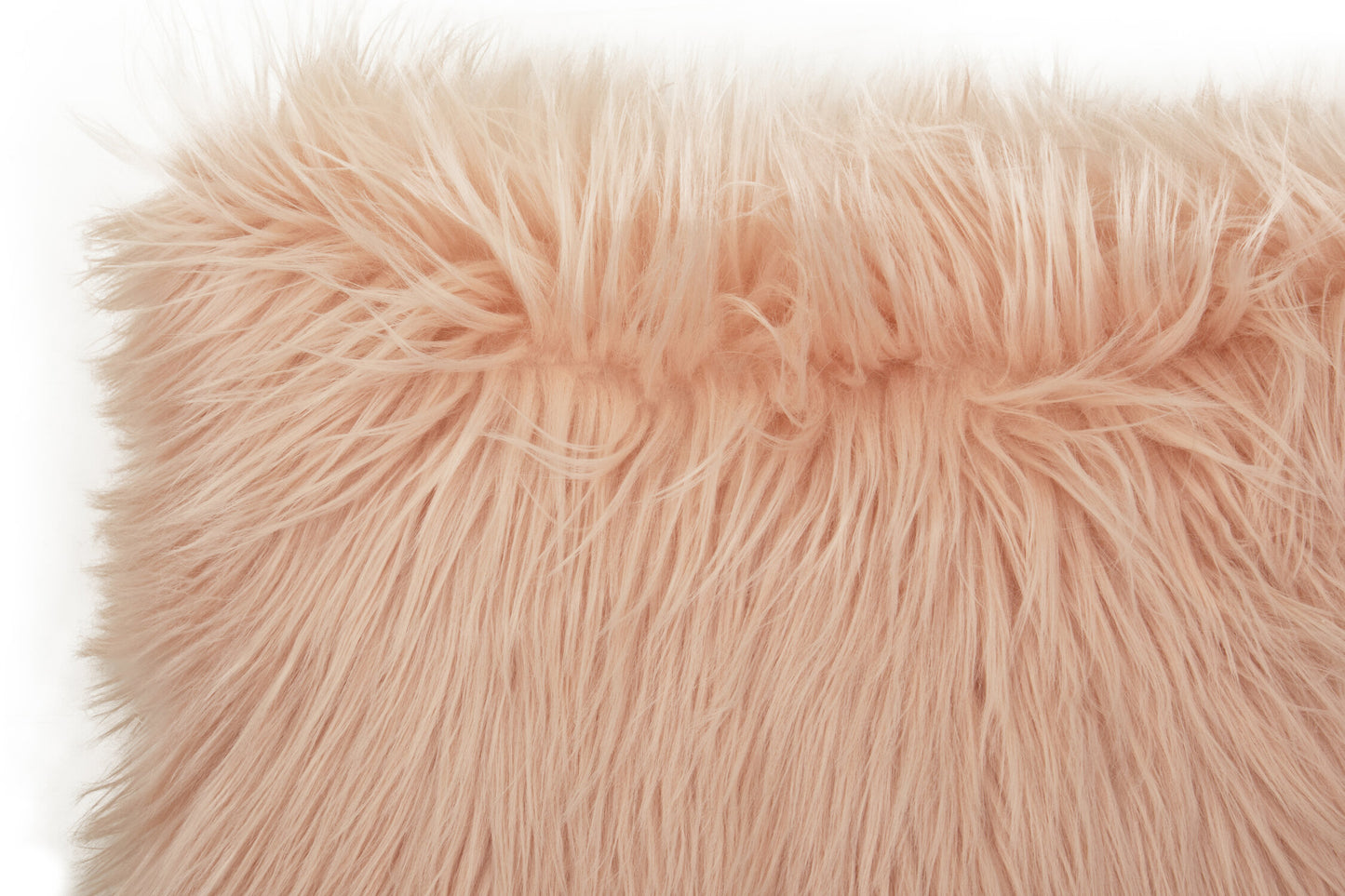 The Luxe Pink Mongolian Faux Fur Square Cushion